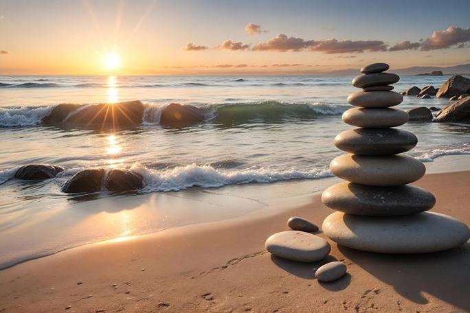 Zen Steine am Strand