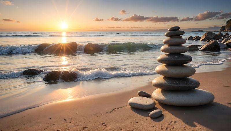 Zen Steine am Strand